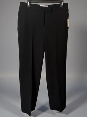 NWT Kasper Black Career Dress Pants Size 4 | Straight Leg Work Office Trousers